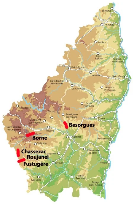 Carte Ardèche